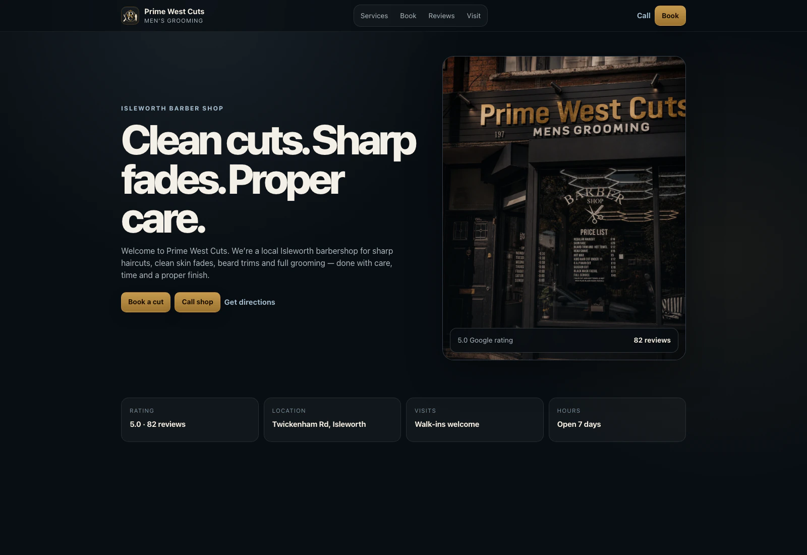 Prime West Cuts website